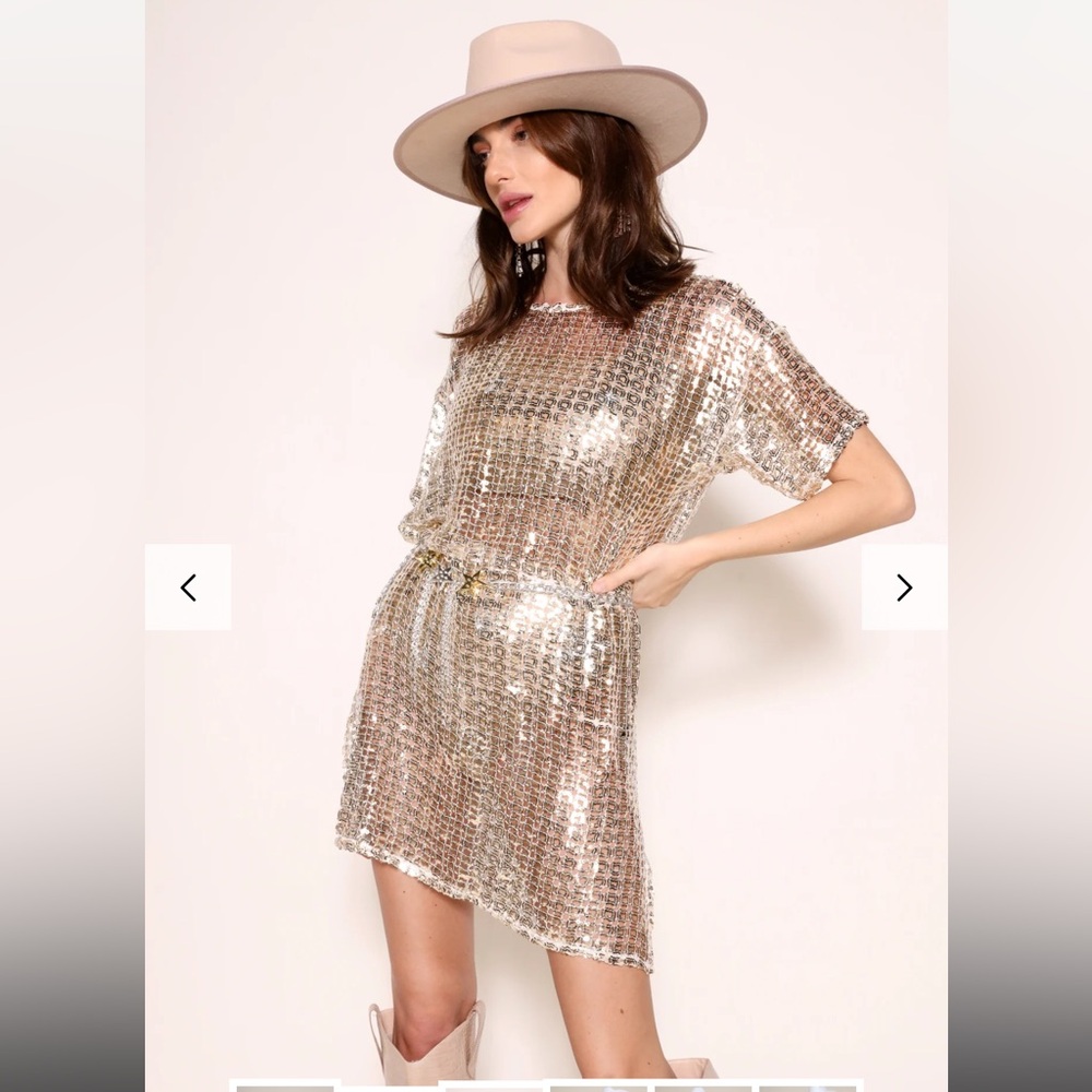 Gold Sequin T-Shirt Dress from East n West label